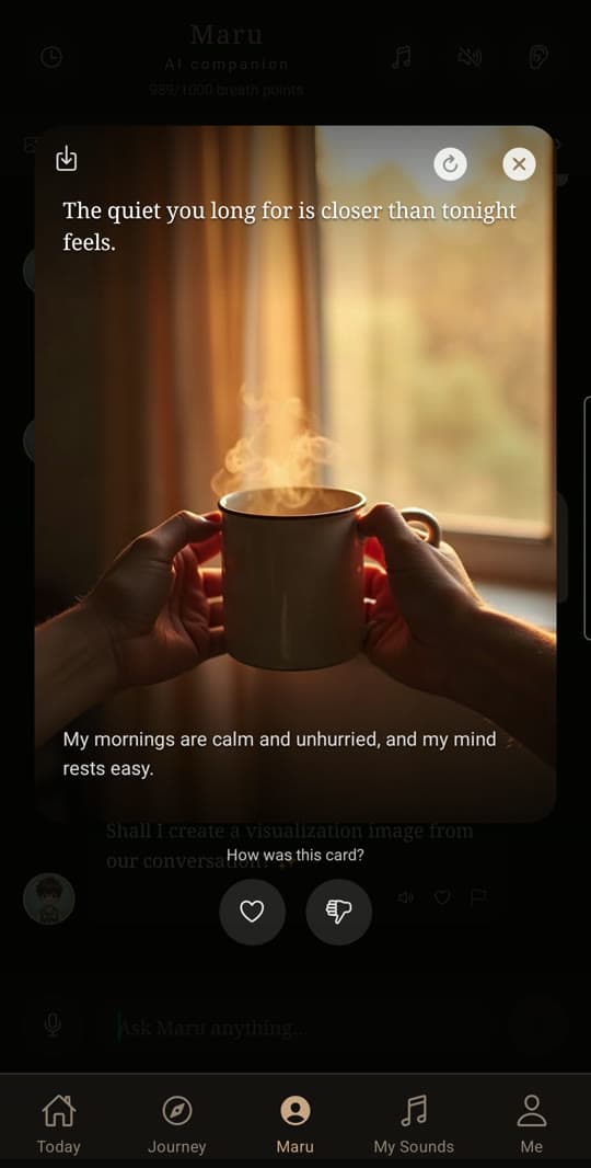 A card of what you felt